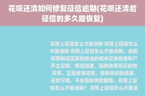 征信花了多久恢复 贷款征信花了多久恢复