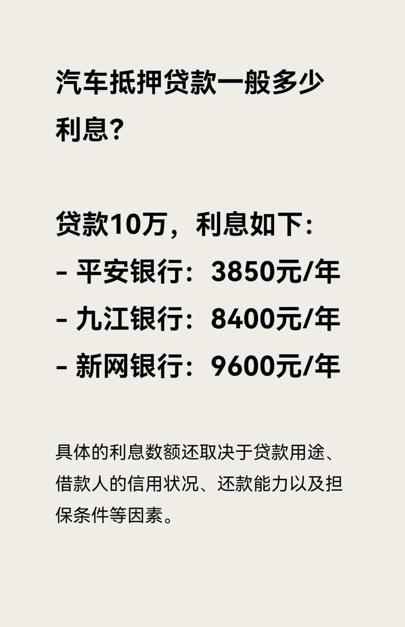 中山汽车贷款 中山汽车贷款利息多少